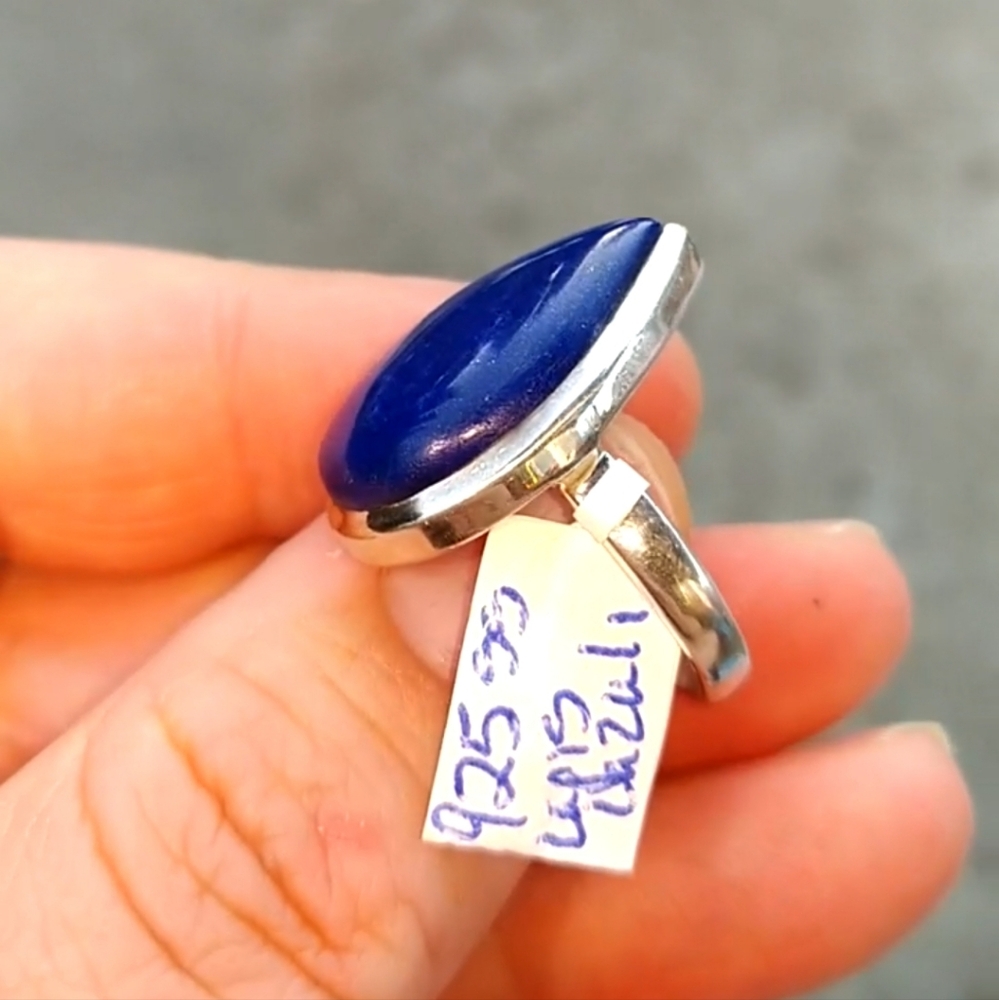 Size 8 Lapis Lazuli Sterling Silver Ring